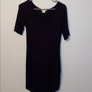 Black ribbed dress
